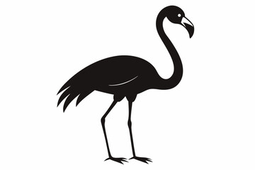 flamingo silhouette black vector