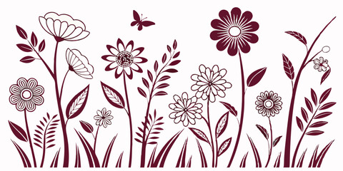 big floral silhouettes