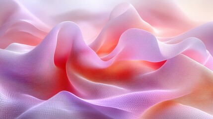 Obraz premium Delicate Flowing Fabric in Soft Pink and Orange Hues for Background