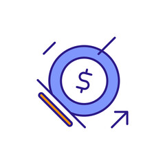 Fototapeta premium Expense Icon Representing Decreased Spending.
