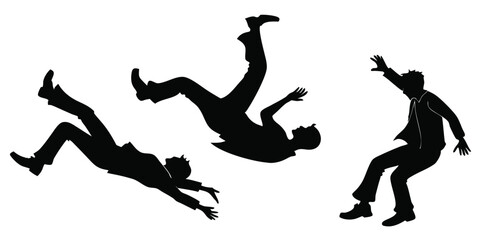 falling people silhouette