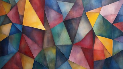 Fototapeta premium Geometric abstract artwork displaying various colorful shapes and forms