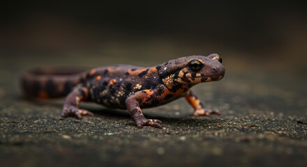 A Newt's Intimate Portrait: Discovering Wildlife Close-Up in Natural Habitat