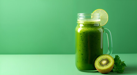 A green smoothie, healthy eating concept.
