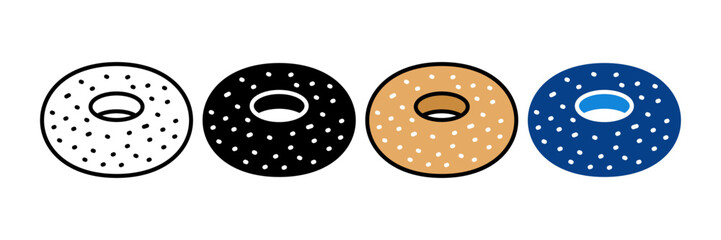 Bagel Icon Set Multiple Style Collection