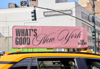 Mockup of Taxi Top Advertising in New York City
