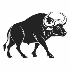 gaur black silhouette icon vector