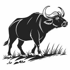 gaur black silhouette icon vector