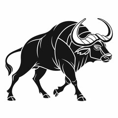 gaur black silhouette icon vector
