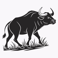 gaur black silhouette icon vector