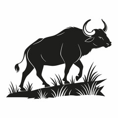 gaur black silhouette icon vector
