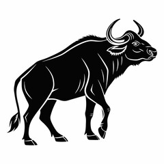 gaur black silhouette icon vector