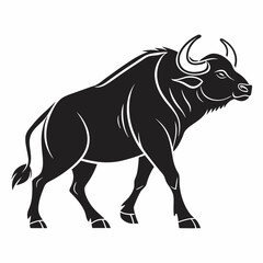 gaur black silhouette icon vector