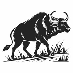 gaur black silhouette icon vector