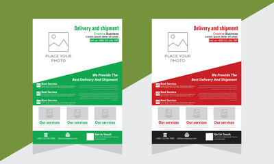 Delivery and shipment flyer design, Creative Business