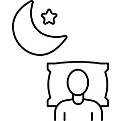 Good Night Sleep vector icon in line style