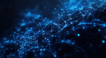 Abstract digital network illustration showcasing interconnected nodes and lines against a dark background, symbolizing data flow