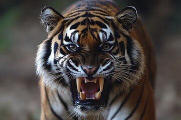 Obraz premium Tiger's Fierce Gaze.