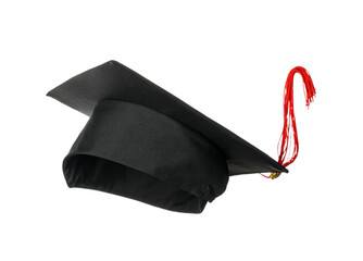 Mortar board on white background