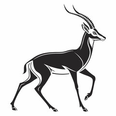 gazelle black silhouette icon vector