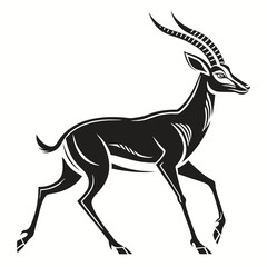 gazelle black silhouette icon vector