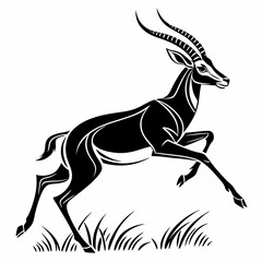 gazelle black silhouette icon vector