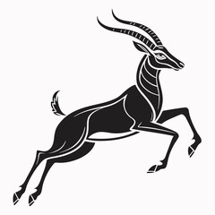 gazelle black silhouette icon vector