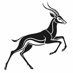 gazelle black silhouette icon vector
