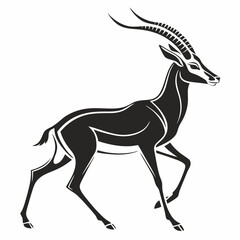 gazelle black silhouette icon vector