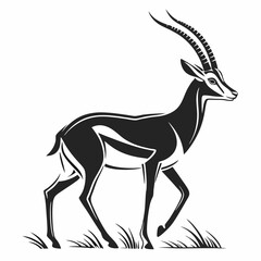 gazelle black silhouette icon vector