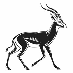 gazelle black silhouette icon vector