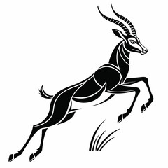 gazelle black silhouette icon vector