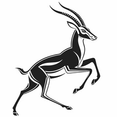 gazelle black silhouette icon vector