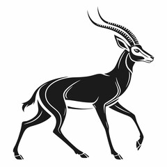 gazelle black silhouette icon vector
