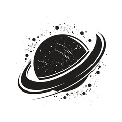 Grunge Saturn Planet Illustration