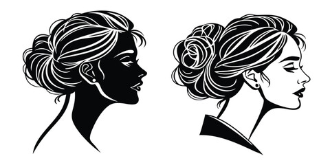 woman heads silhouettes