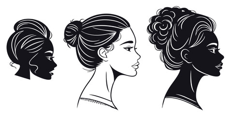woman heads silhouettes