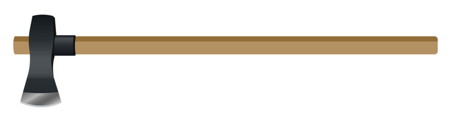 Realistic vector illustration. Axe. Construction and gardening tool.