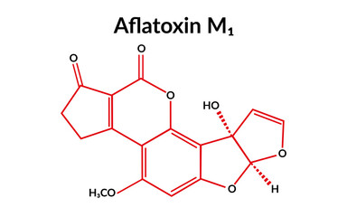 Aflatoxin M1 molecular structure formula, suitable for education or chemistry science content