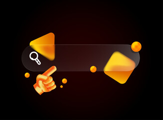 search bar, browse ui layout template modern trendy gradient glass morphism shape vector illustration