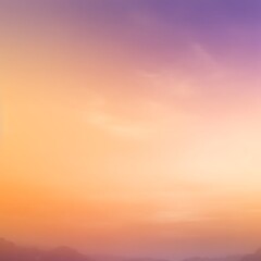 Serene Pastel Sunset Over Distant Mountains