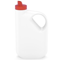 Plastic bottle of detergent on a white background. 3d rendering.