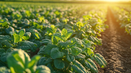 A concept representing sustainable water management with efficient irrigation practices that reduce waste and enhance crop productivity, symbolizing environmental stewardship and agricultural innovati