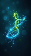 Obraz premium Magnesium Glycinate molecule against blue backdrop with sparkles.