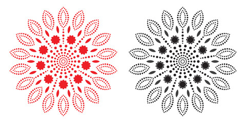 Floral Mandala Pattern Abstract Decorative Circular Ornament Vector Symmetrical Mehndi Design for Henna Tattoo and Spiritual Art