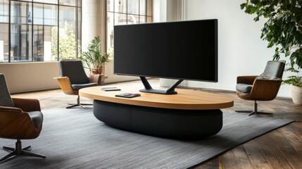 A group of business executives is discussing strategies in a contemporary boardroom, exchanging insights in a collaborative environment with large windows letting in natural light.