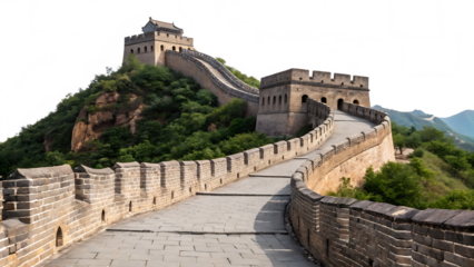 the great wall china s unique on isolated with white background,  PNG.