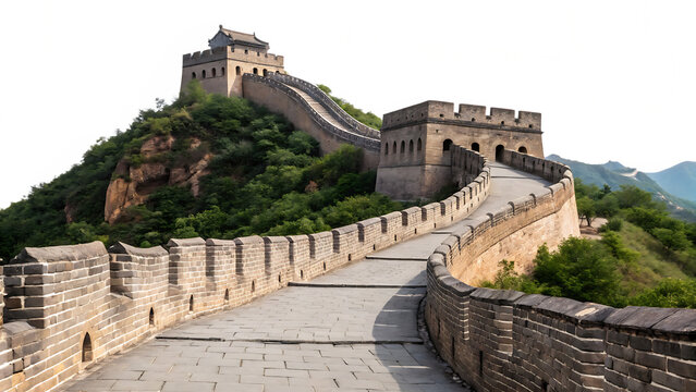 the great wall china s unique on isolated with white background,  PNG.