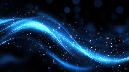 Obraz premium Abstract Glowing Waves of Light: A Dynamic Sparkle Design