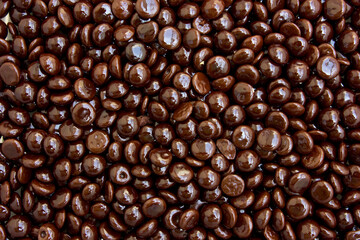 Pile of chocolate chip as a background.